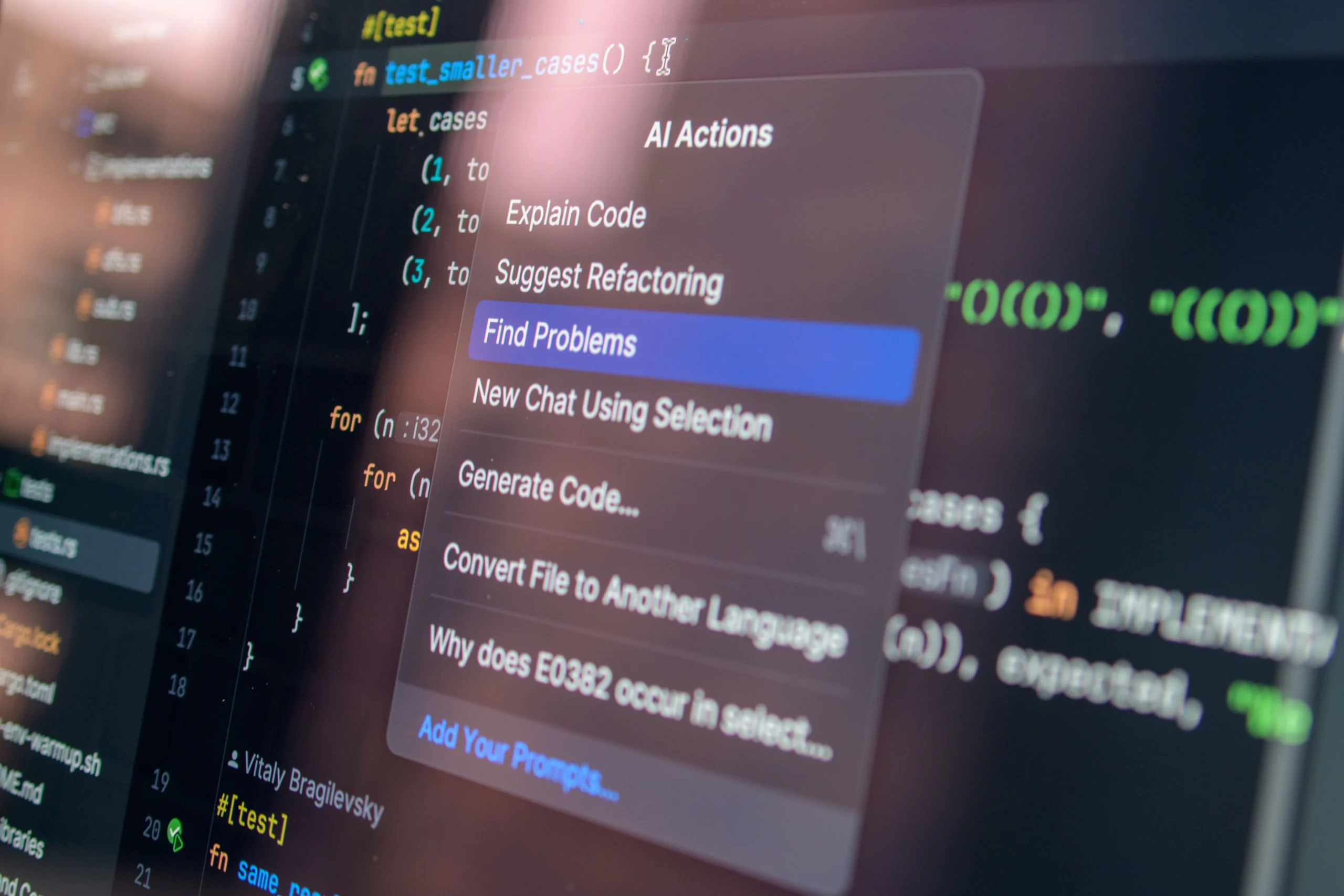 Find Problems option on coding